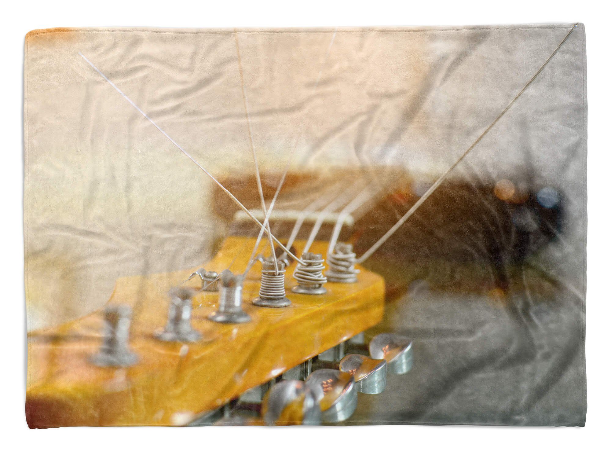 Gitarre, Handtuch Handtuch Baumwolle-Polyester-Mix Saunatuch mit (1-St), E-Gitarre Strandhandtuch Fotomotiv Handtücher Sinus Kuscheldecke Art
