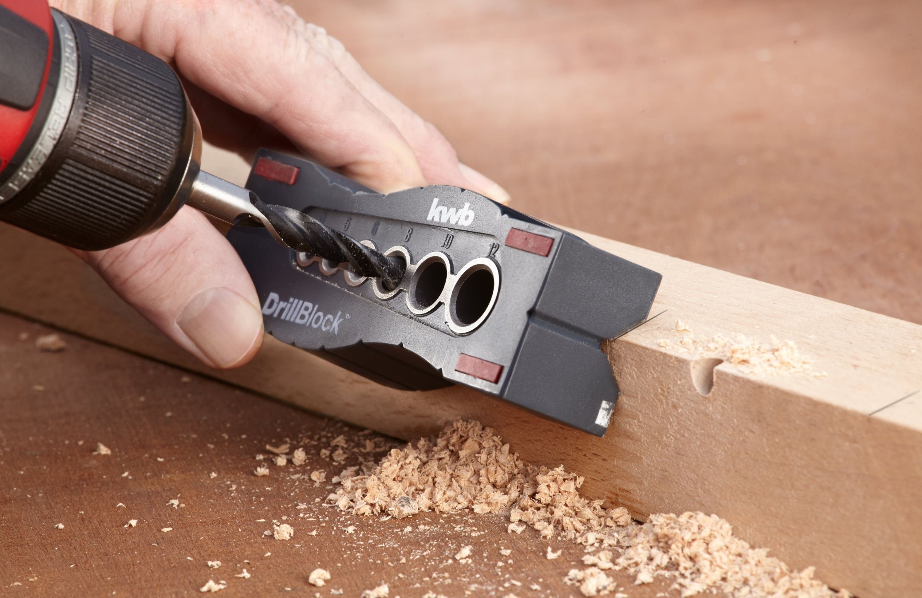 kwb Bohrerleiste, Bohrhilfe / Bohrlehre Ø 44899 mm DrillBlock für rechtwink günstig online kaufen