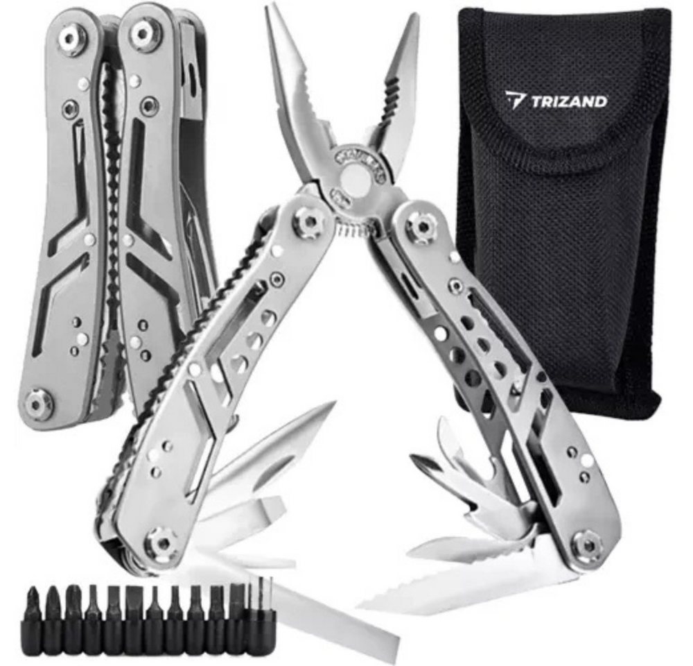 Trizand Multitool Multifunktionales Survival Set 13 in 1, (Spar-Set, 1 St., 11 Bits), beim Überleben, beim Angeln, Wandern, Camping, im Zelt