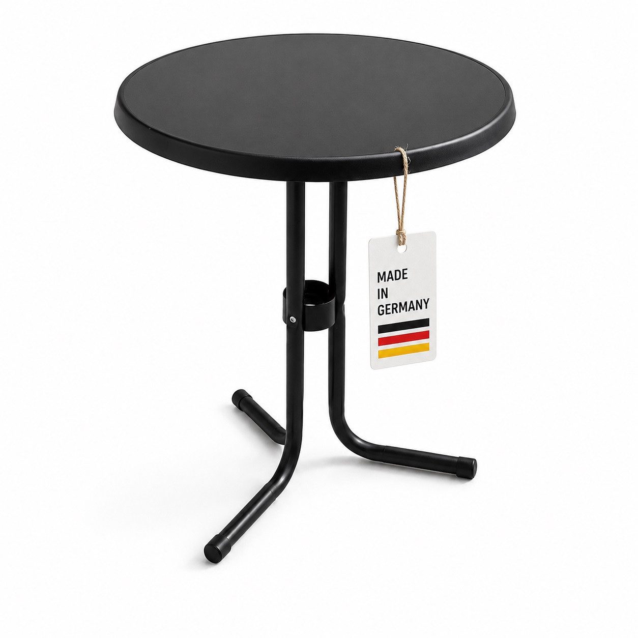 Gardissimo Gartentisch Schiefer Optik 60 cm rund Bistrotisch breit Made in Germany (Spar-Set, 1-St., 1 Tisch), wetterfest / kratzfest / pflegeleicht