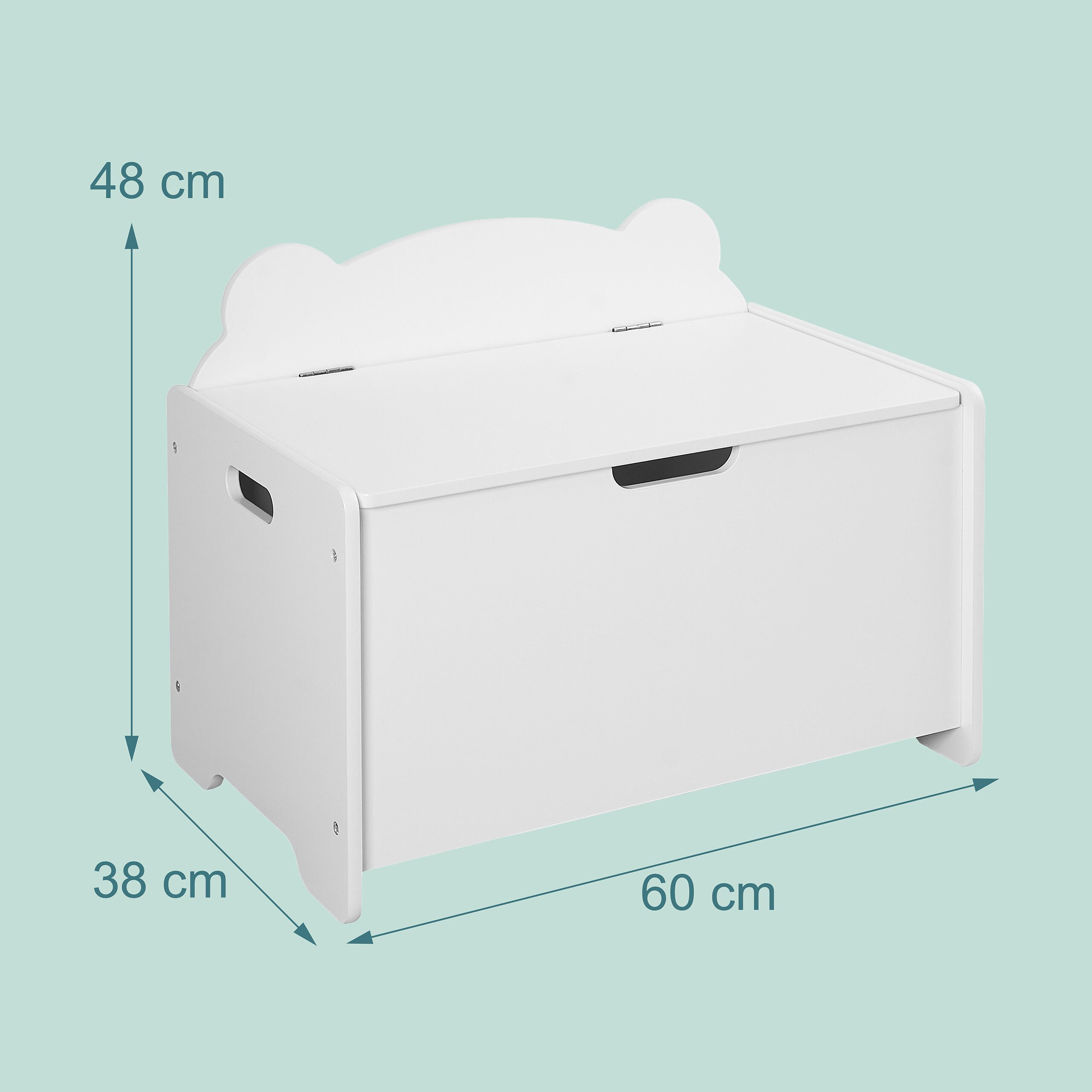 relaxdays Spielzeugtruhe mit Deckel Bären-Design – Bild 4 von 5
