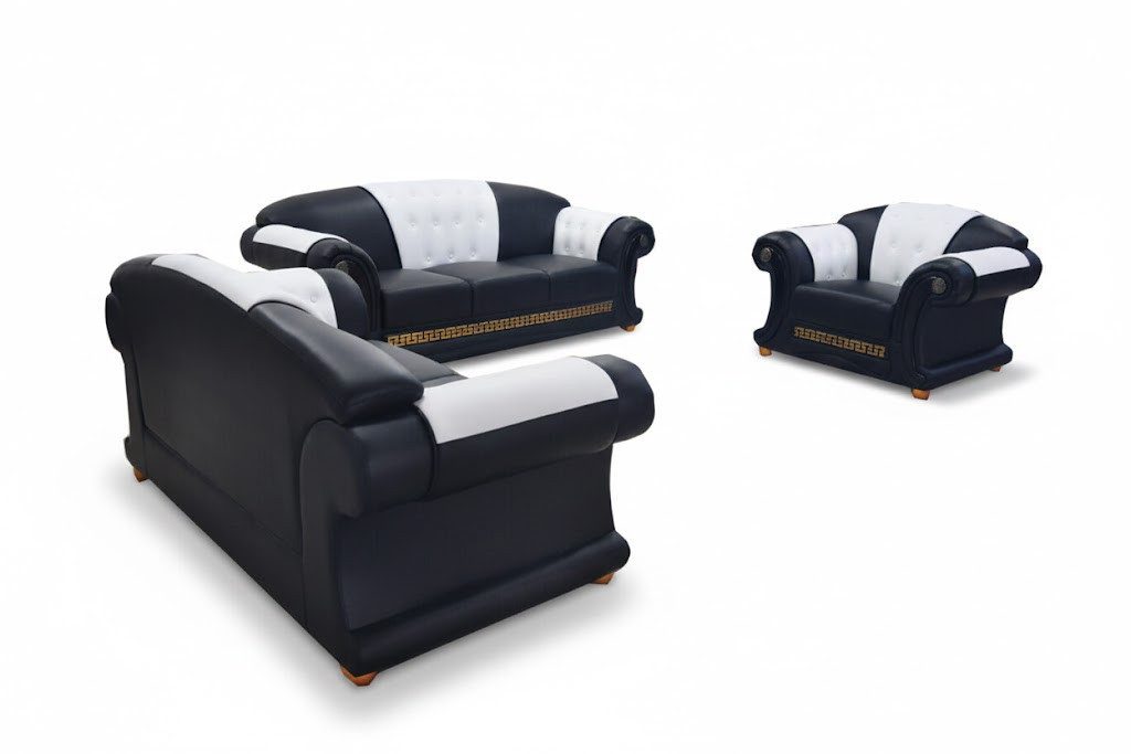 JVmoebel Polstergarnitur Leder Sofa in modernem Design für stilvolle Innenräume, (3-tlg., Sofa 3-Sitzer, Sofa 2-Sitzer, Sessel), Made in Europa