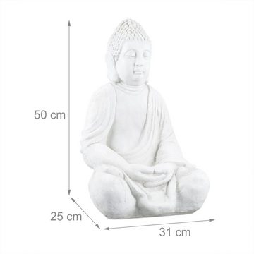 relaxdays Buddhafigur Buddha Figur sitzend 50 cm