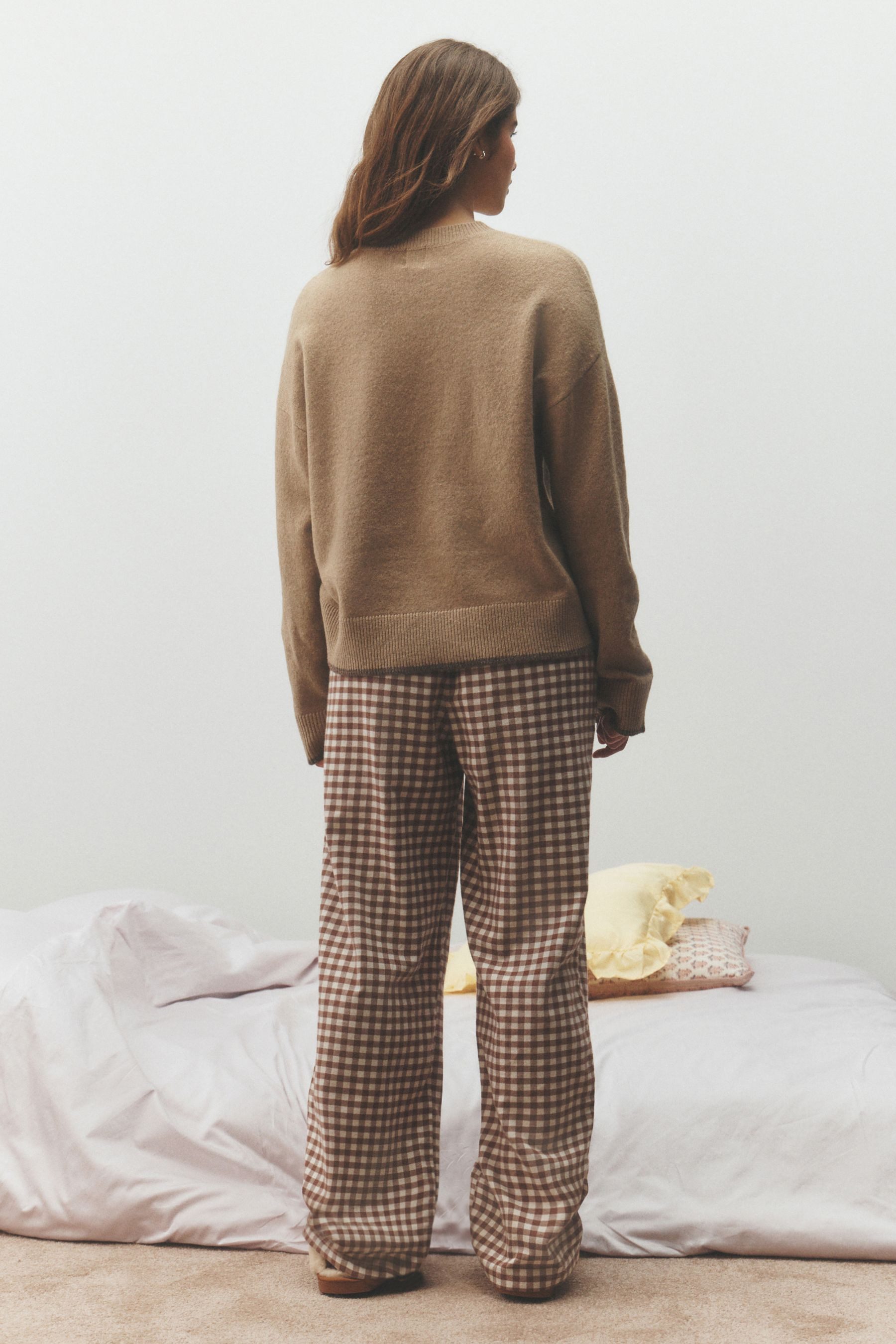 Next Top & Hose Loungewear-Set: Strickpullover und Flanellhose (2-tlg)