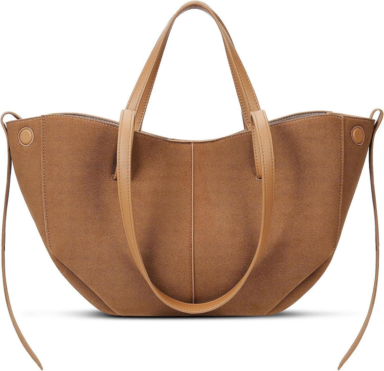 LuxusKollektion Handtasche TIAASTAP Tote Bag Kunstleder Damen Groß Braun Umhängetasche Elegante