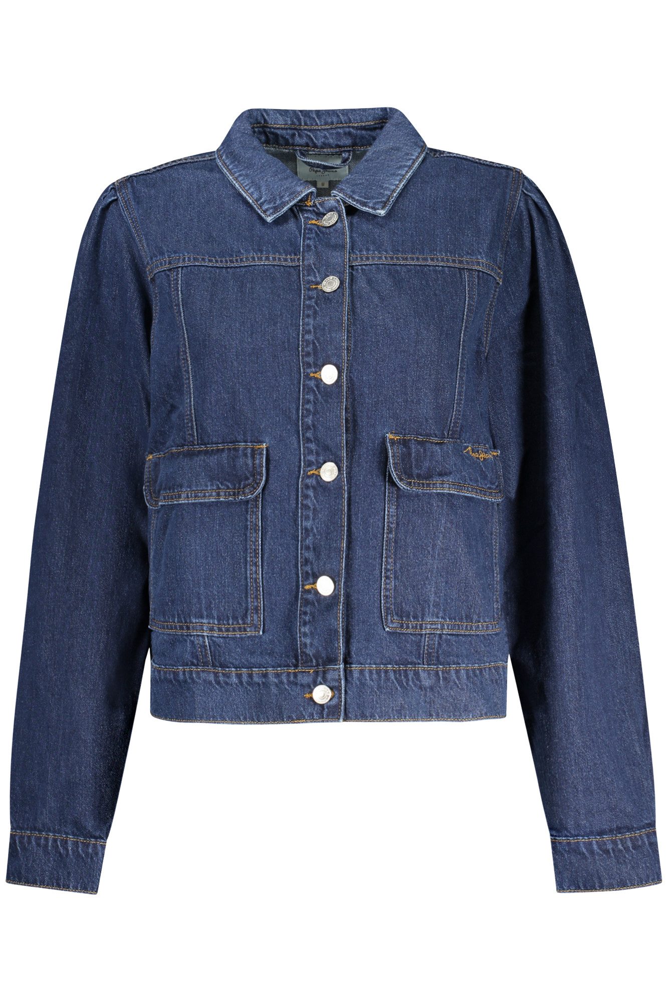 Pepe Jeans Outdoorjacke Damen Jeansjacke Blau - Nachhaltig mit Stickerei & Logo-Details