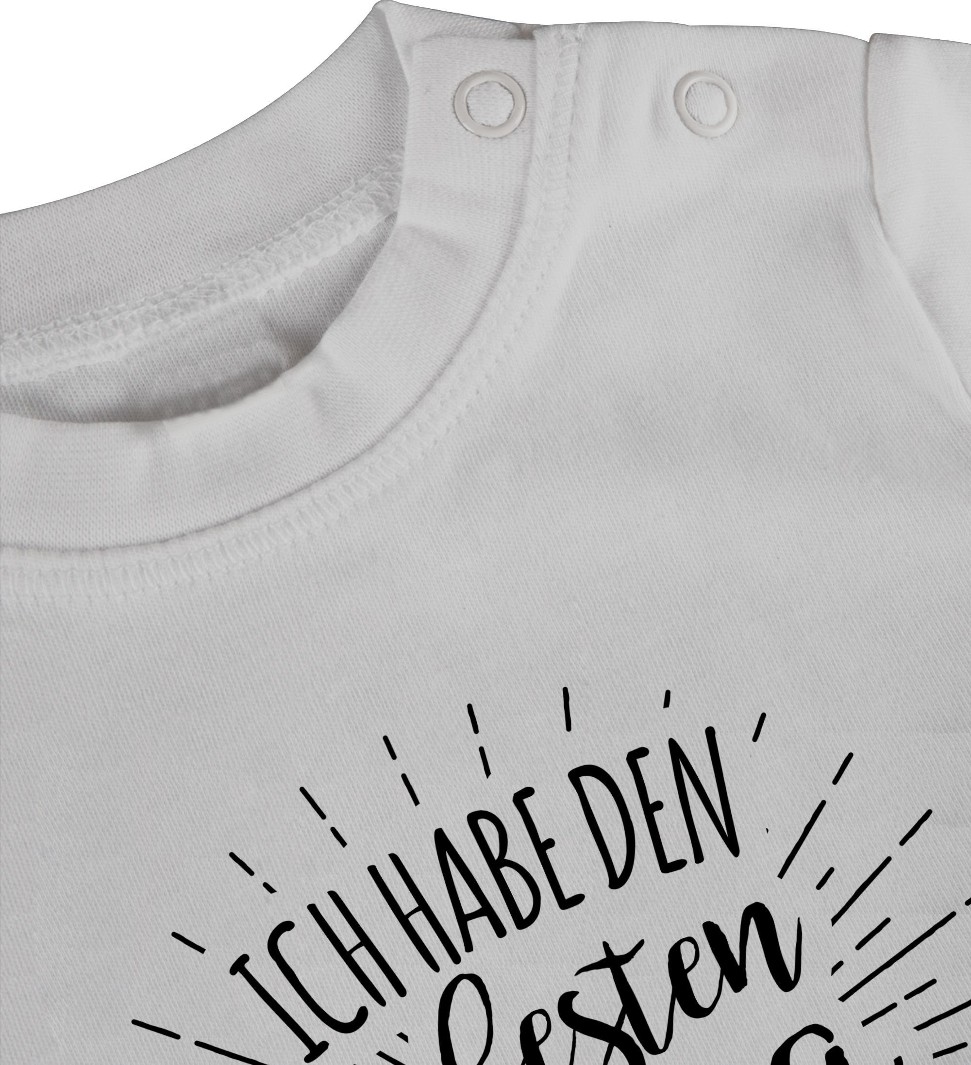 Shirtracer T-Shirt Vatertag Ich Papa der Geschenk den 2 Baby Welt Weiß besten habe