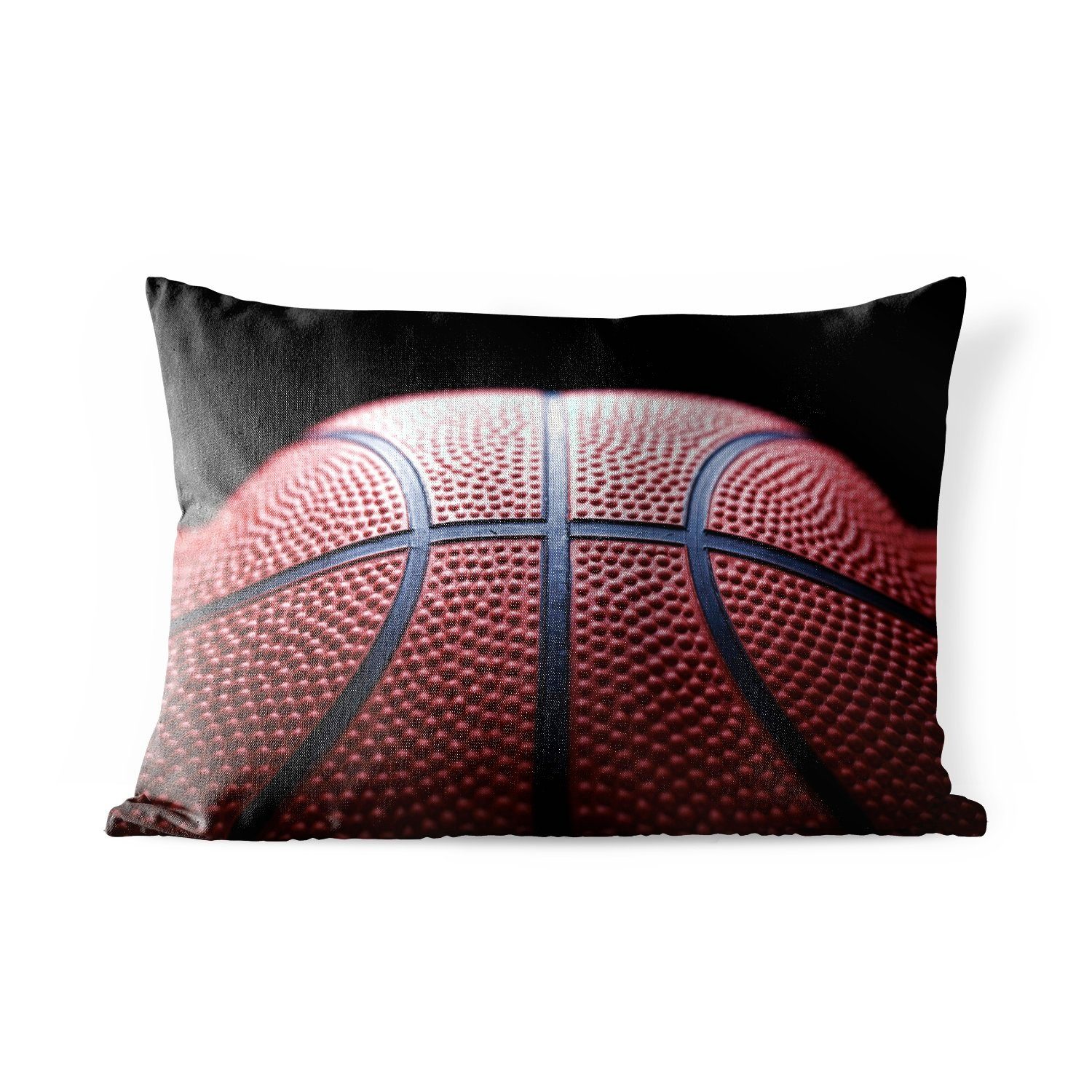 Polyester, Hintergrund, Outdoor-Dekorationskissen, auf MuchoWow schwarzem Basketball Dekokissen Kissenhülle Ein Dekokissenbezug,