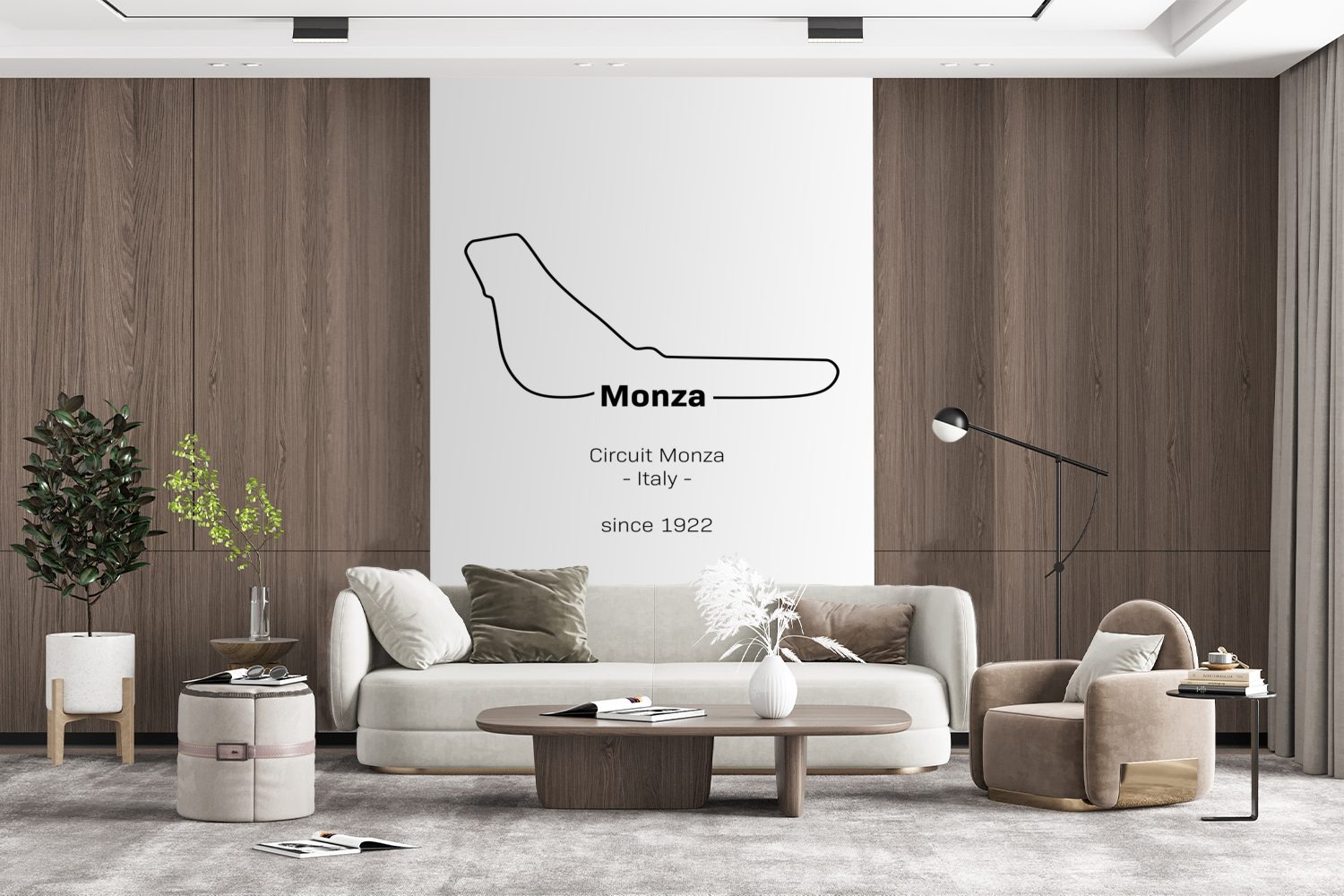 - Fototapete Monza Wandtapete Vinyl St), Matt, Montagefertig Formel Tapete 1 für Rennstrecke, Wohnzimmer, bedruckt, MuchoWow - (3