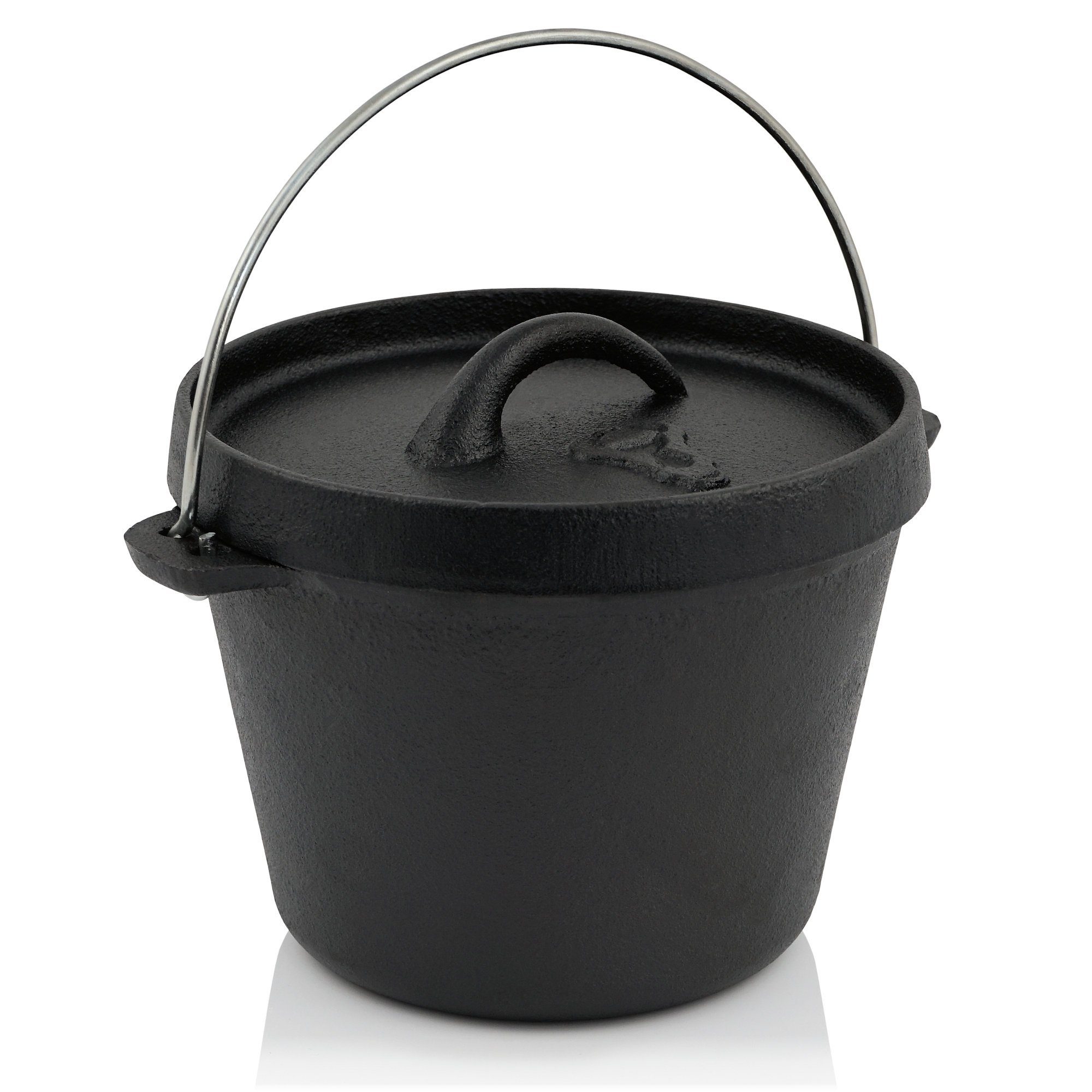 BBQ-Toro Grilltopf Mini Dutch Oven, 700 ml, 1 QT traditioneller Gusseisen Kochtopf, Gusseisen