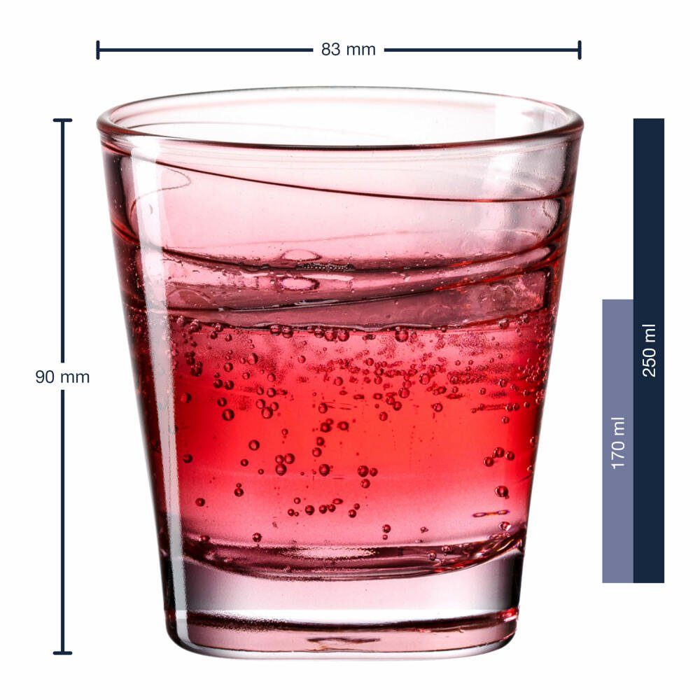 LEONARDO Glas Vario Struttura rot 250 ml, Glas