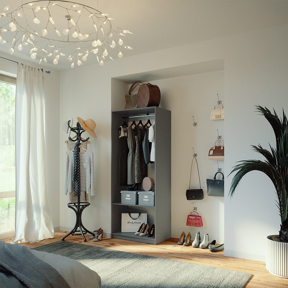 Vicco Kleiderschrank Elmo, Anthrazit, 80 x 200 cm (1-St)