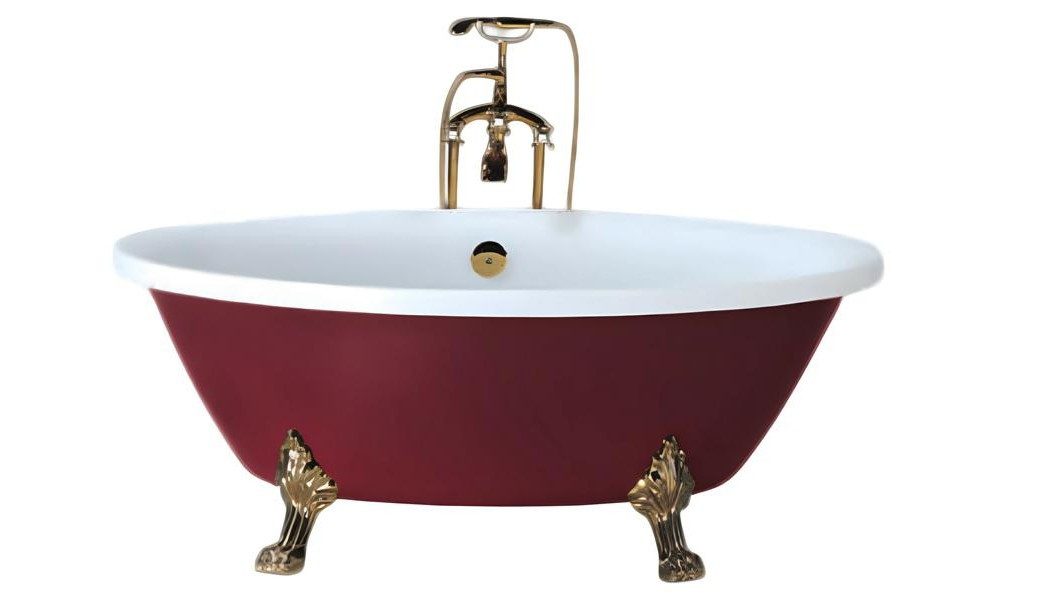 Xlmoebel Badewanne XLMOEBEL Komfortwanne Acryl in Rot, freistehend, modern, Made in Europa