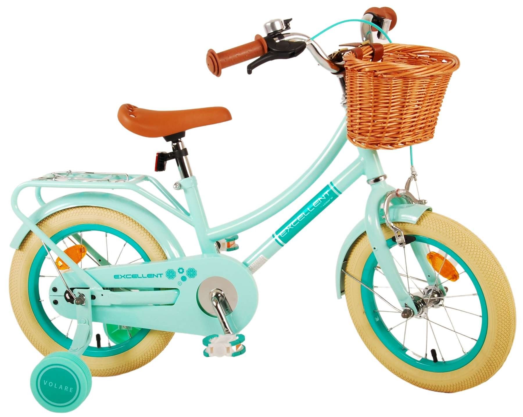 Volare Kinderfahrrad - Excellent - Mädchen - 12 oder 14 Zoll- bis 60kg - Rücktrittbremse, 85% zusammengebaut, 3 - 4,5 Jahre, Luftbereifung