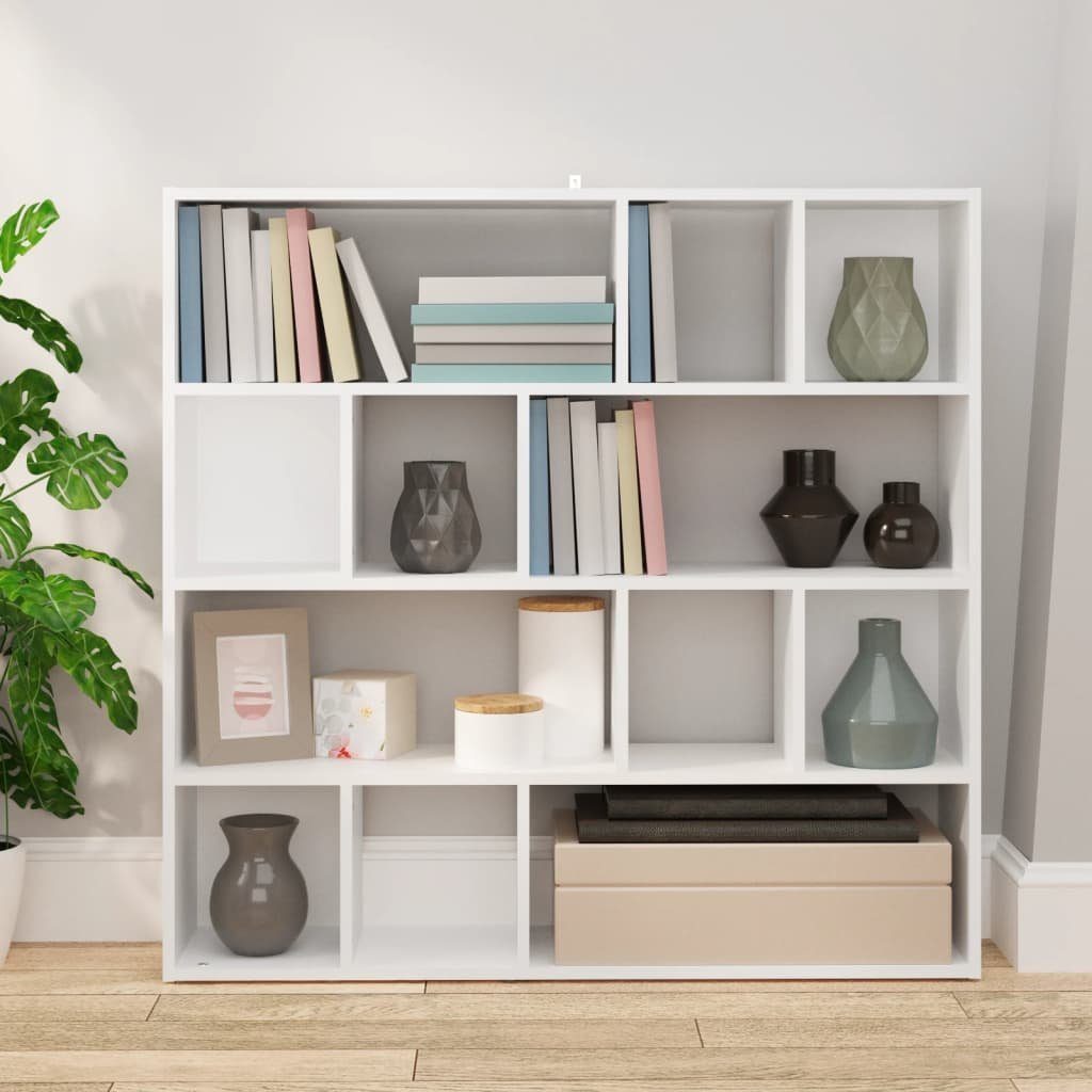 vidaXL Bücherregal NA Bücherregal Raumteiler Weiß 105x24x102 cm Regal