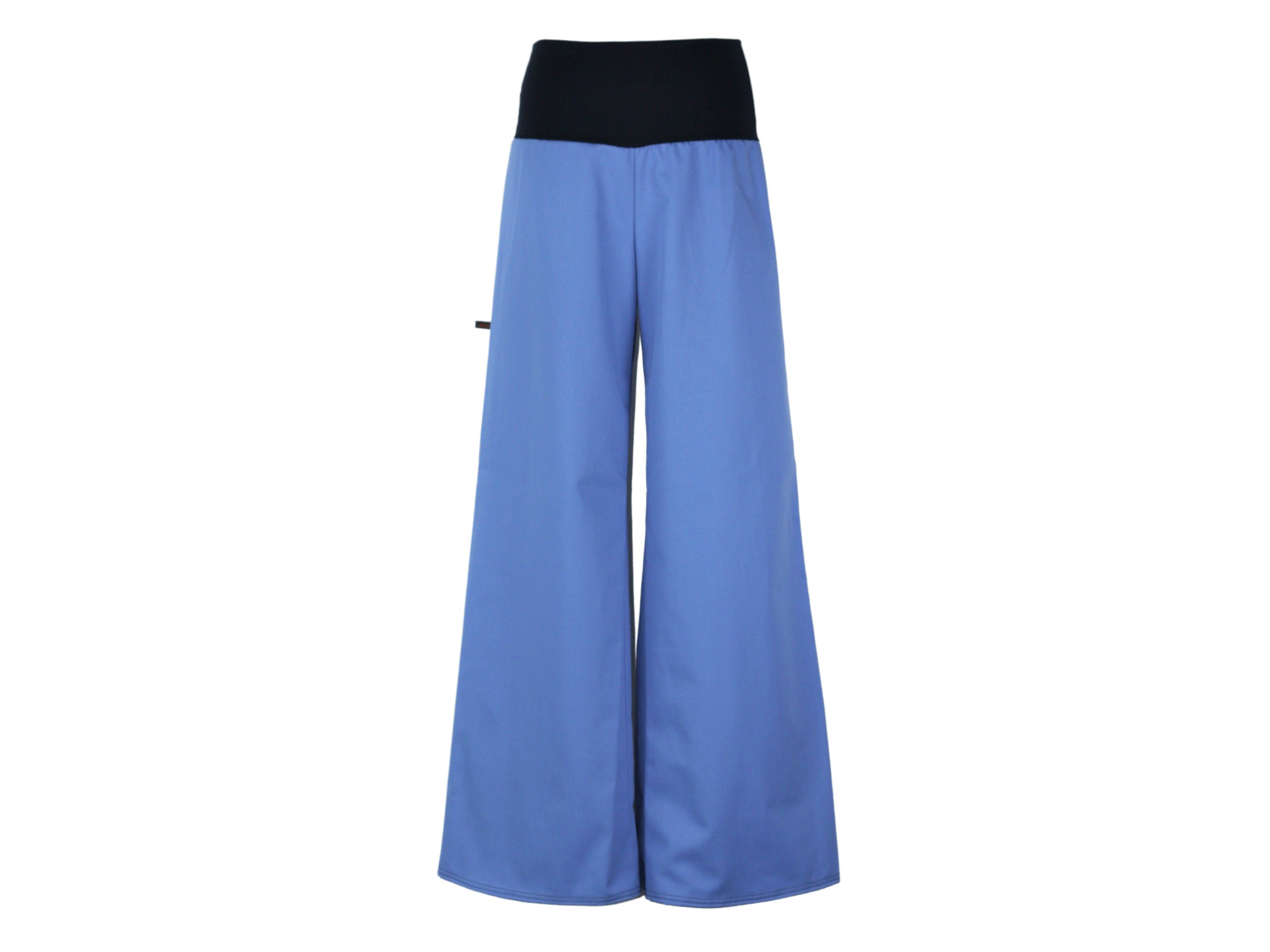 dunkle design Stretch-Jeans Marlene Stil weites Bein Blau