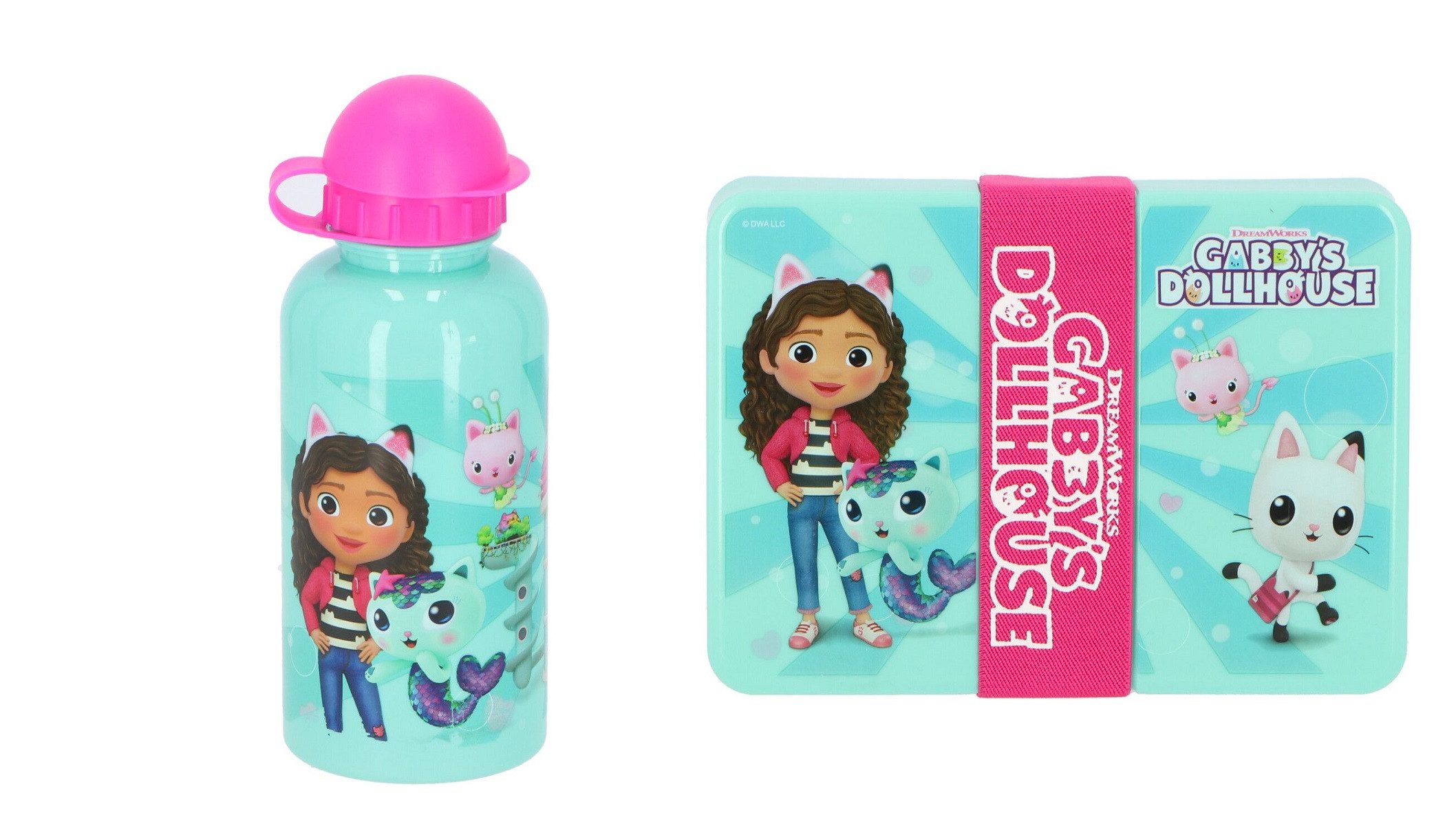 Lunchbox Gabby's Dollhouse und Trinkflaschen-Set für unterwegs
