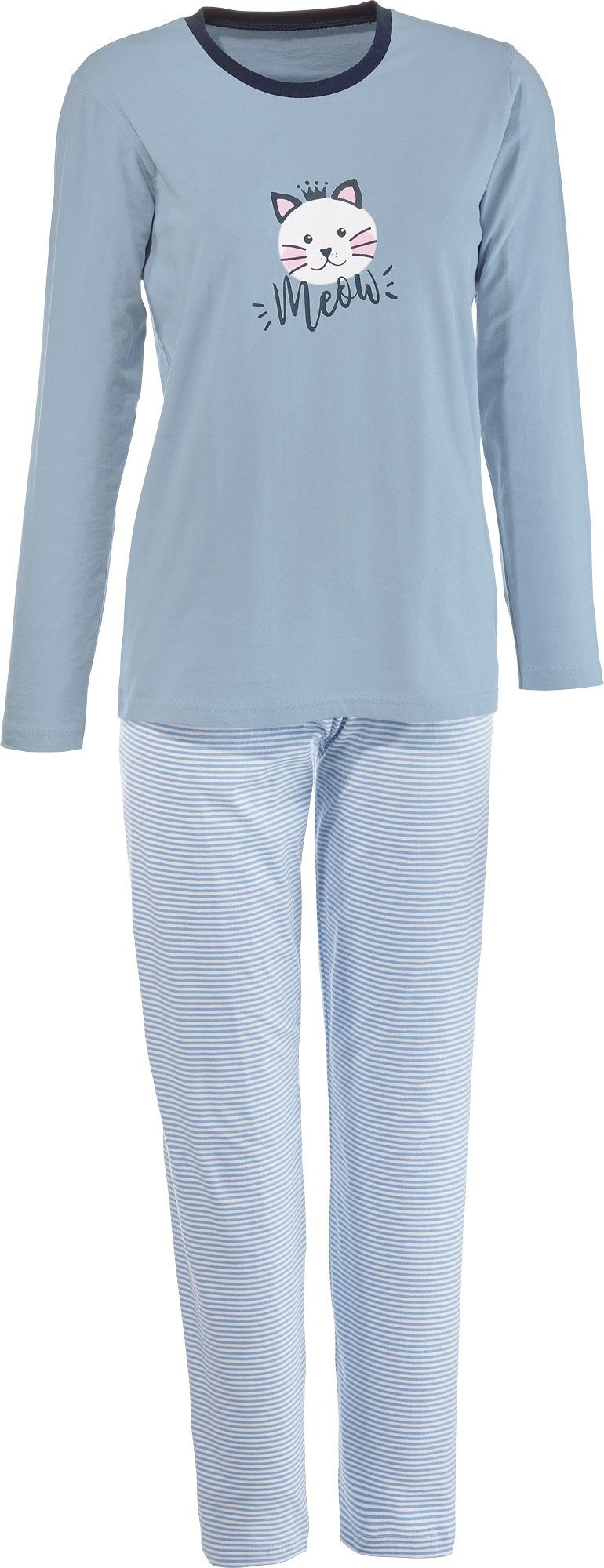 Erwin Müller Pyjama Damen-Schlafanzug Single-Jersey Streifen günstig online kaufen