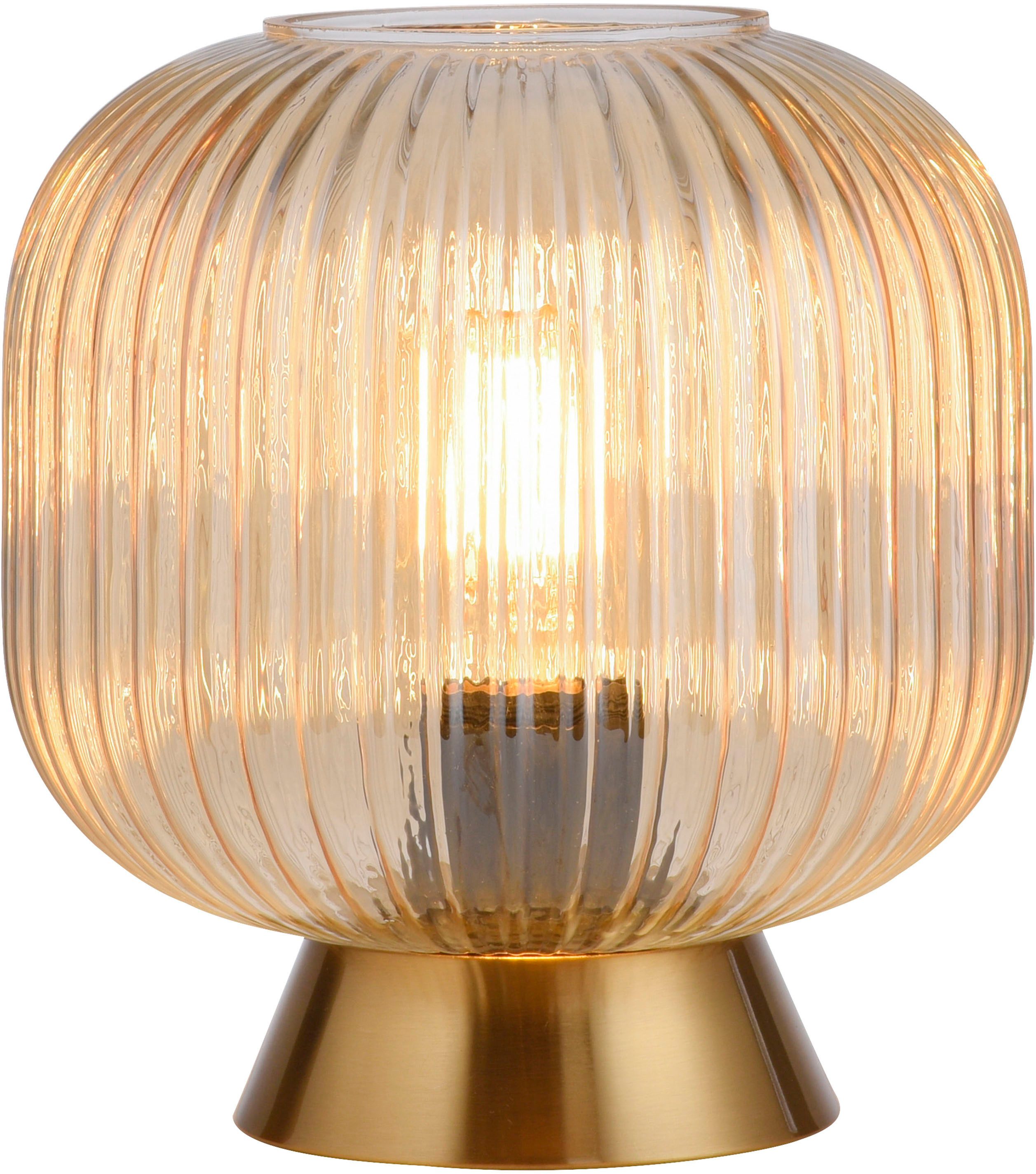 SCHÖNER WOHNEN-Kollektion LED Tischleuchte NAMI, Ein-/Ausschalter, ohne Leuchtmittel, SCHÖNER WOHNEN Kollektion, Schnurschalter, geriffeltes Glas