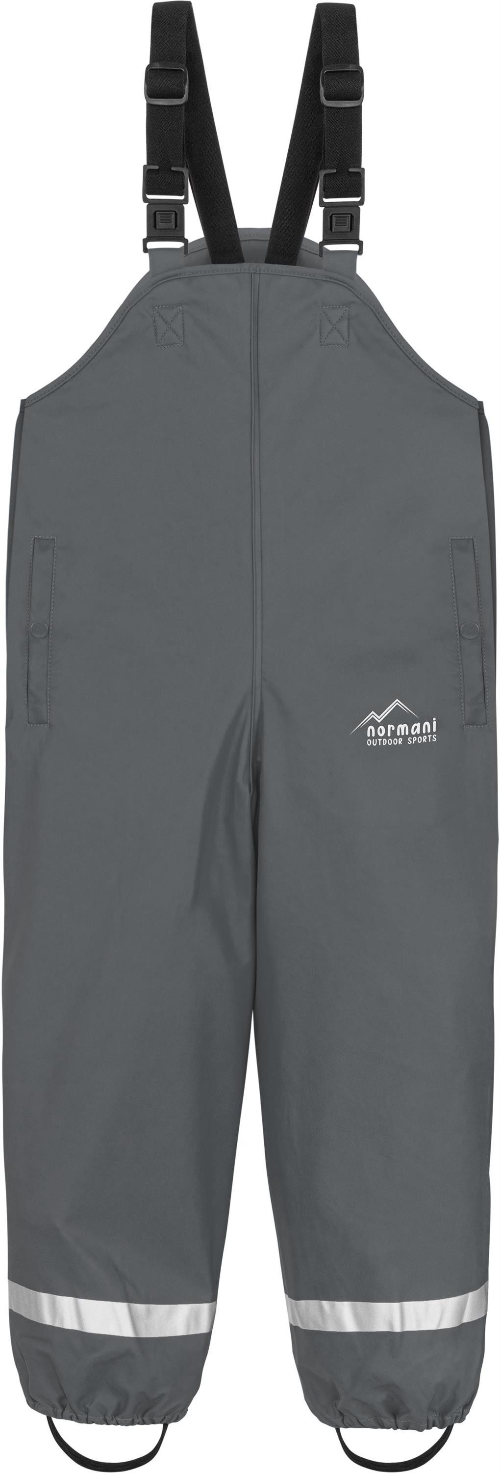 normani Regenhose Kinder Regenhose mit Hosenträgern Skjolden Wasserdichte Regenlatzhose Überziehhose - ungefütterte Matschhose