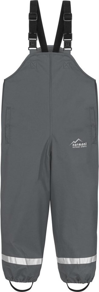 normani Regenhose Kinder Regenhose mit Hosenträgern Skjolden Wasserdichte Regenlatzhose Überziehhose - ungefütterte Matschhose