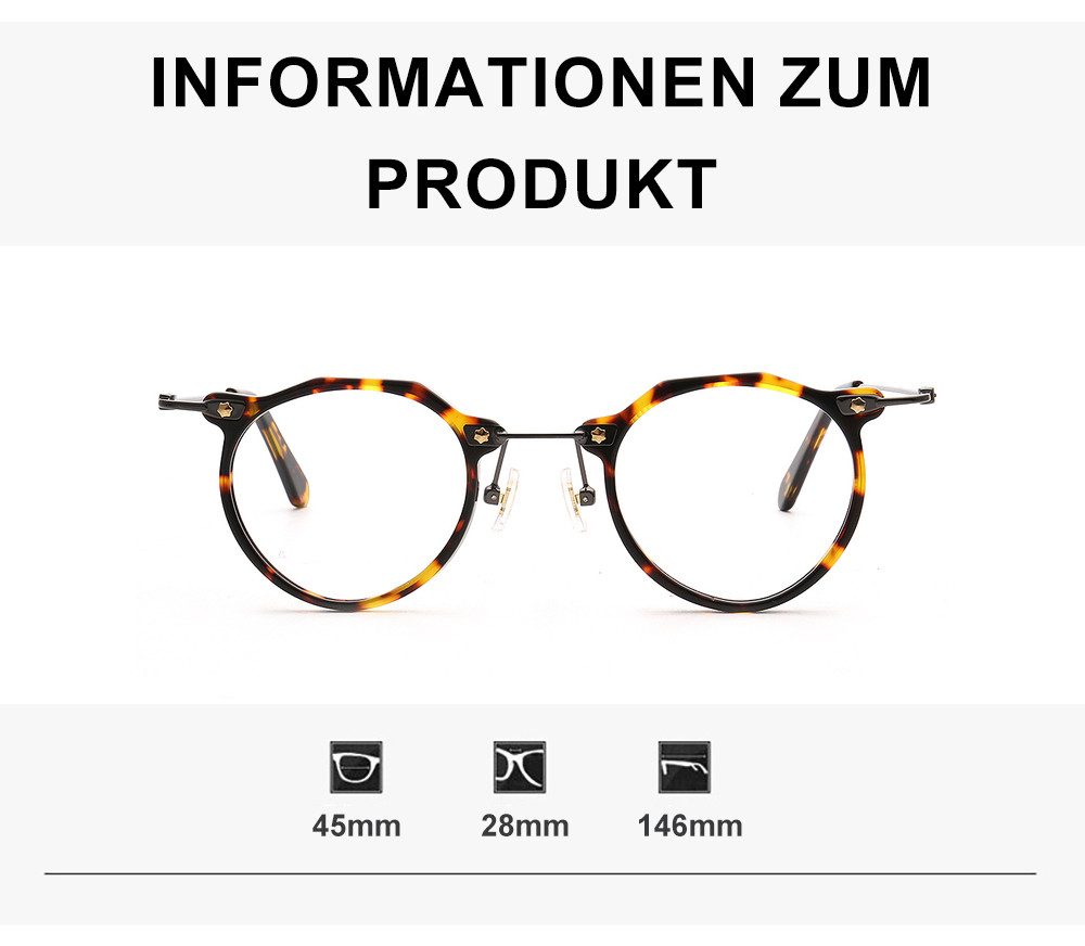 PACIEA Lesebrille Damen Herren Blaulichtfilter 50er Jahre Retro Nerd Brille