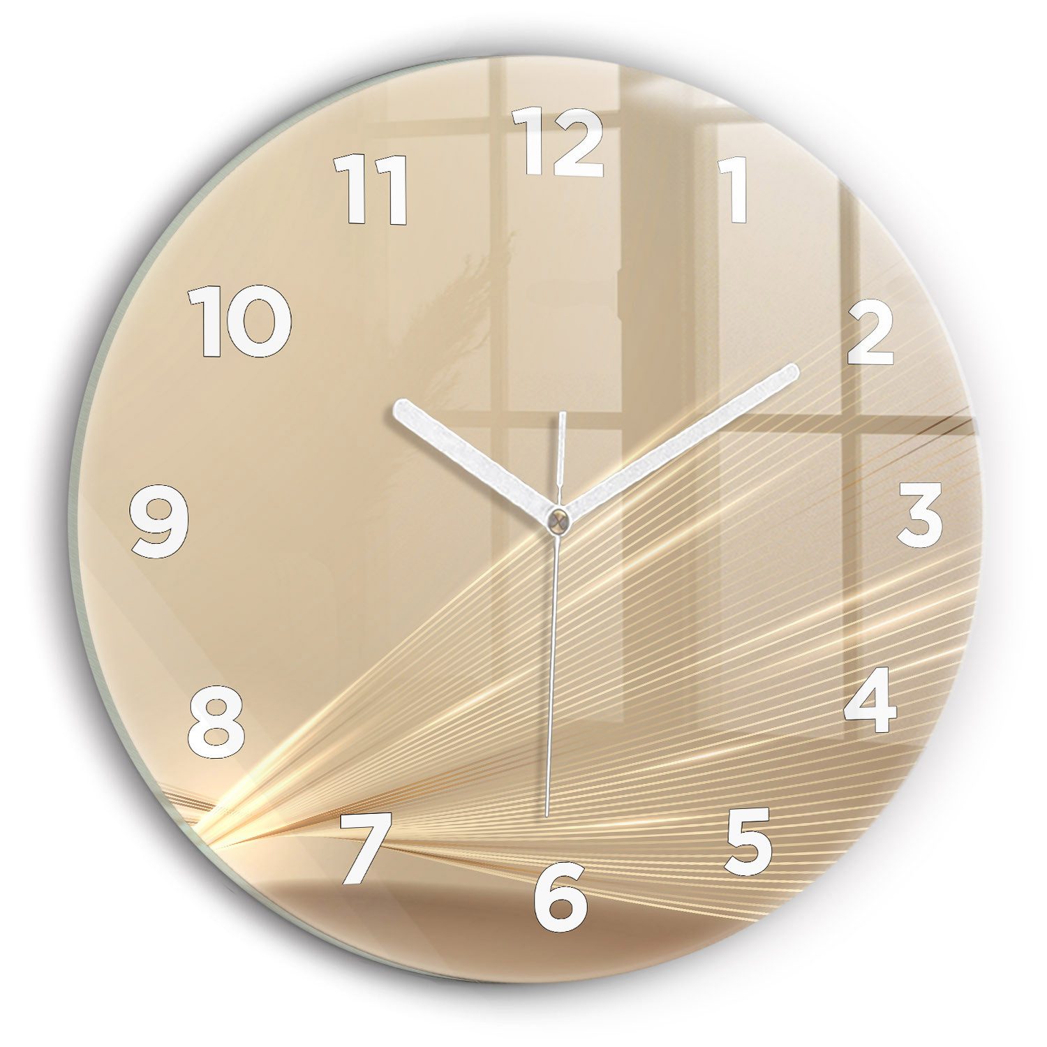 Tulup Wanduhr Runde Glasuhr Abstrakte Helle Glamour-Uhr aus Gehärtetem Glas günstig online kaufen