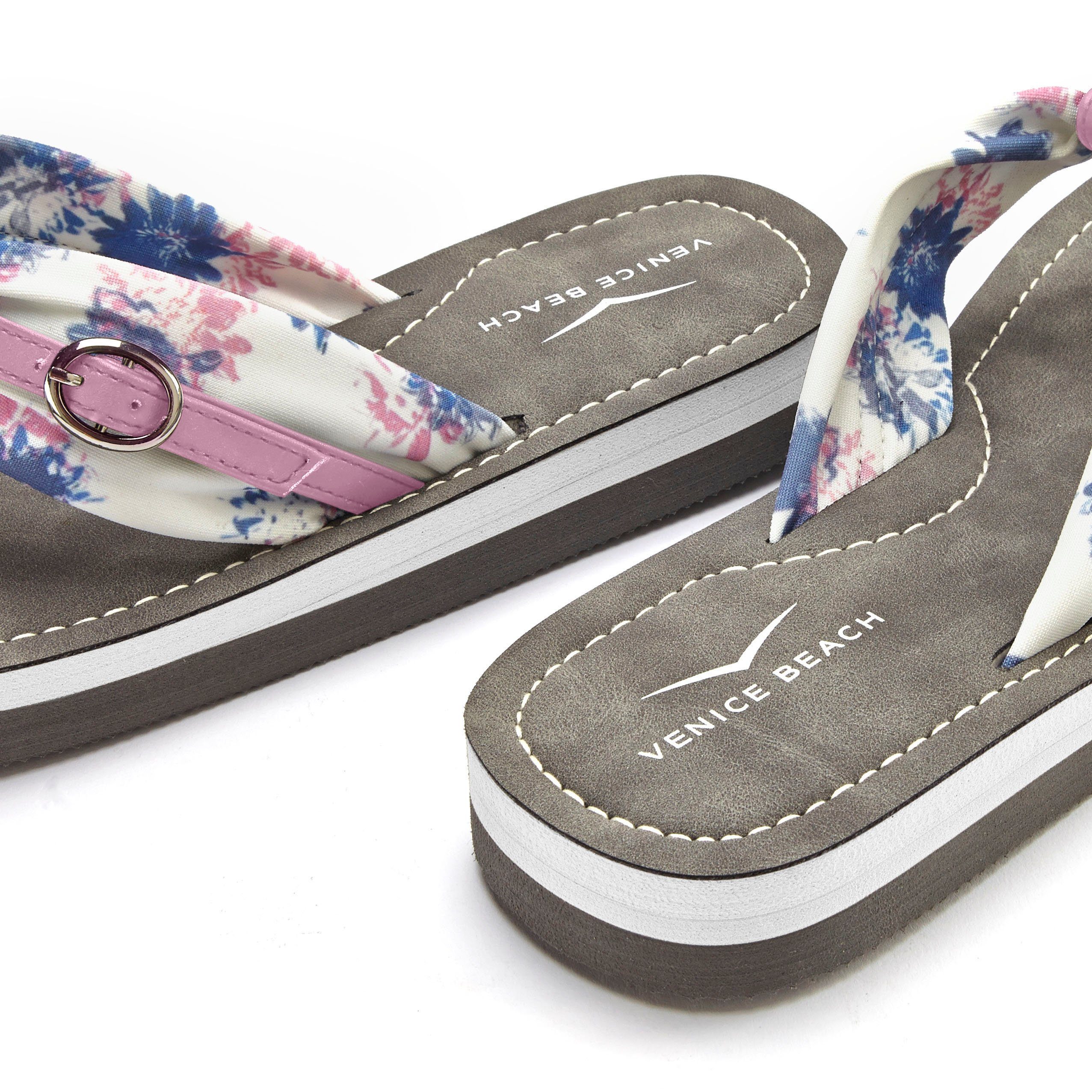 Venice Beach Sandale, Badeschuh, Pantolette, Badelatsche, Flip Flop, Badeschlappe Badezehentrenner Zehentrenner mit wasserabweisender und leichter Sohle VEGAN