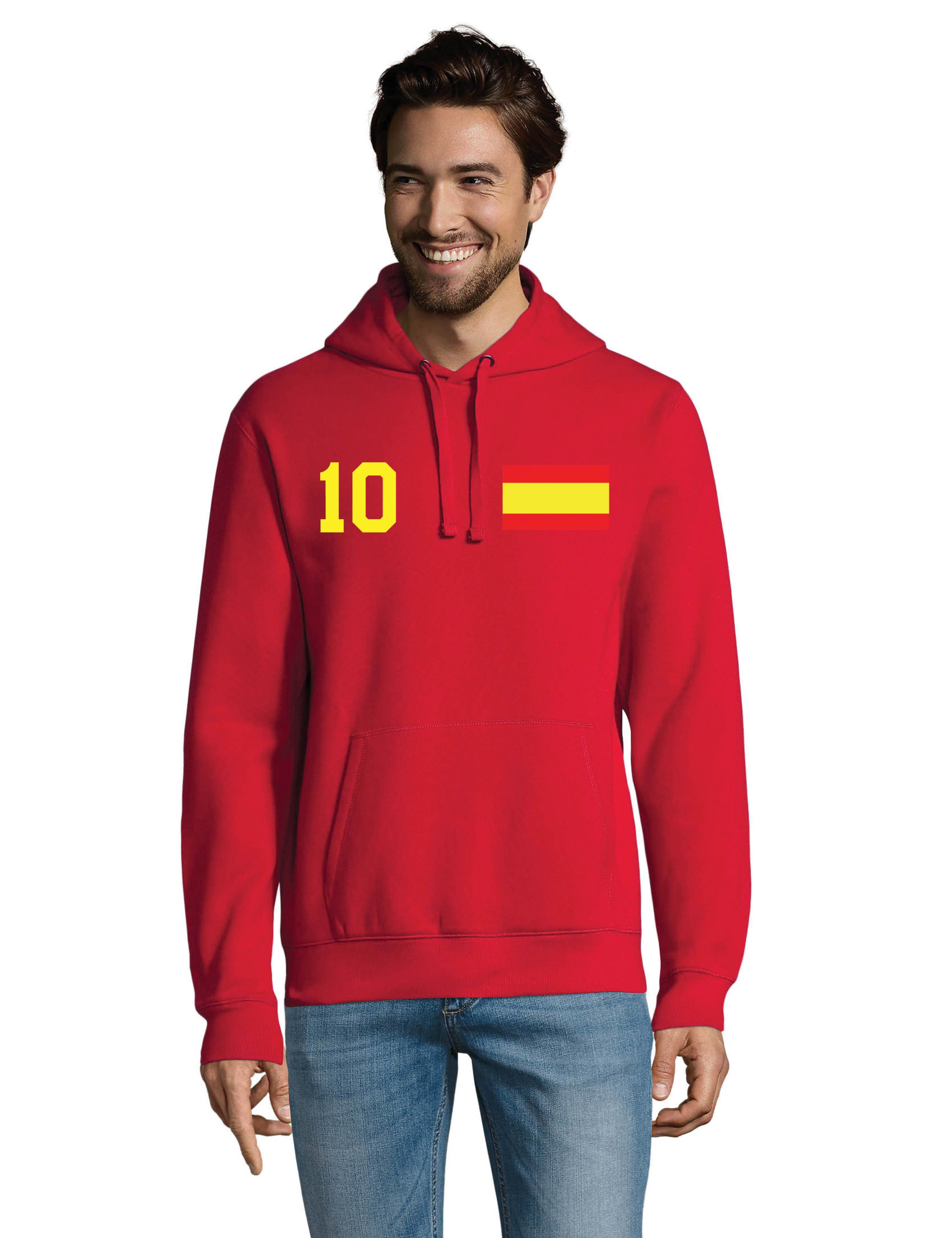 Youth Designz Hoodie Spanien Herren Hoodie Pullover im Fußball Trikot Look mit sportlichen Fan Print