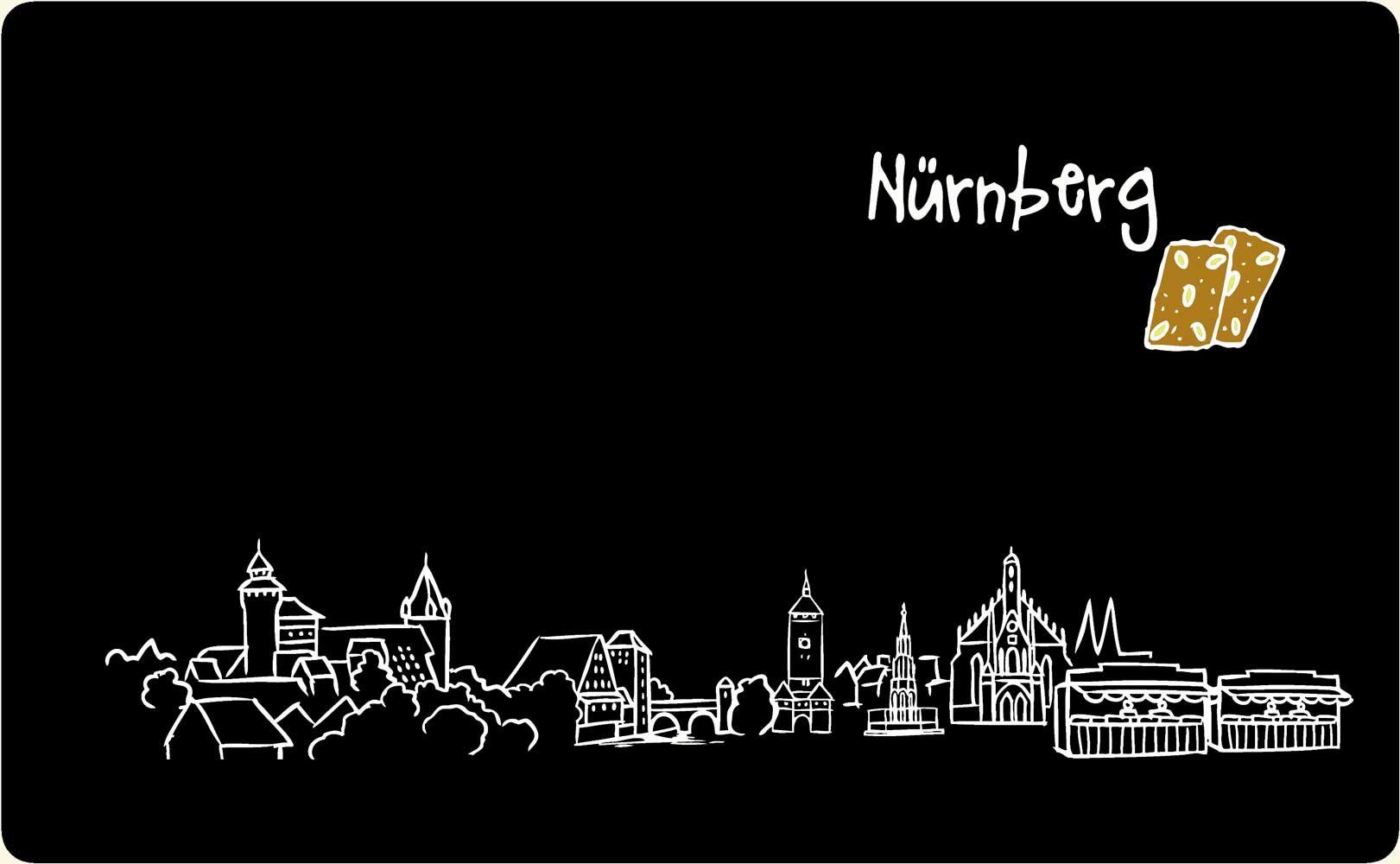 Stadtmeister Nürnberg, die Skyline Frühstücksbrett Melamin