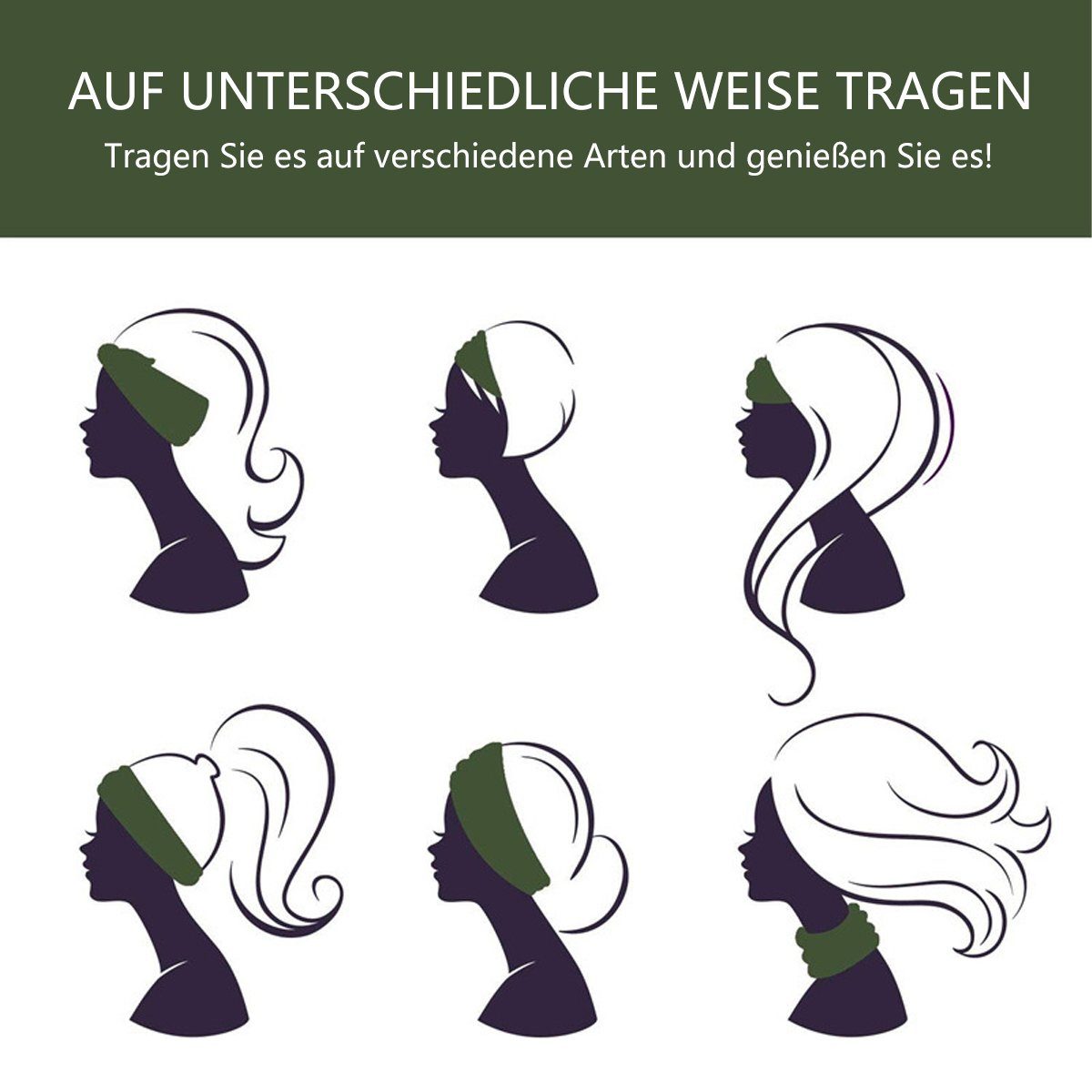 Stirnbänder,Breite Violett Haarband Damen khaki Stirnband,Elastische,für Jormftte Haarband Frau Hellgrau Boho