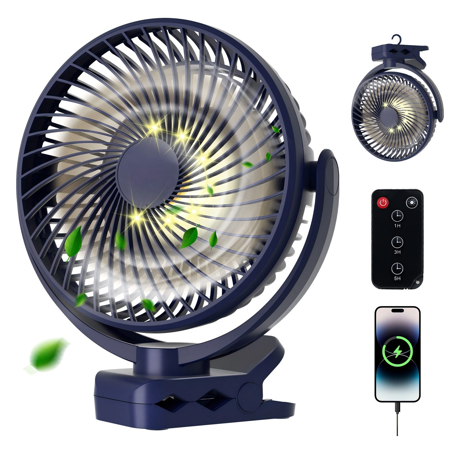 Tukrool Mini USB-Ventilator Ventilator mit Licht,3 günstig online kaufen