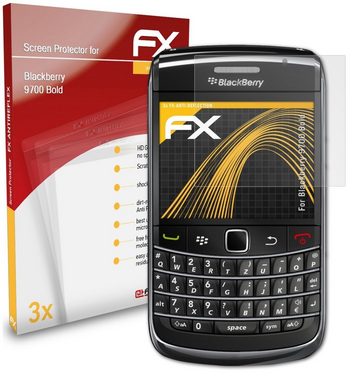 atFoliX Schutzfolie für Blackberry 9700 Bold, (3 Folien), Entspiegelnd und stoßdämpfend