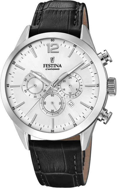 Festina Chronograph Timeless Chronograph, F20542/1, Armbanduhr, Quarzuhr, Herrenuhr, Stoppfunktion