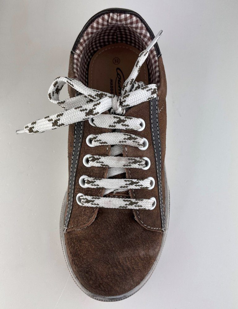 Maddox Kinder Leder Schuhe Sneaker 'Oskar" - Braun Nappato Wood Sneaker