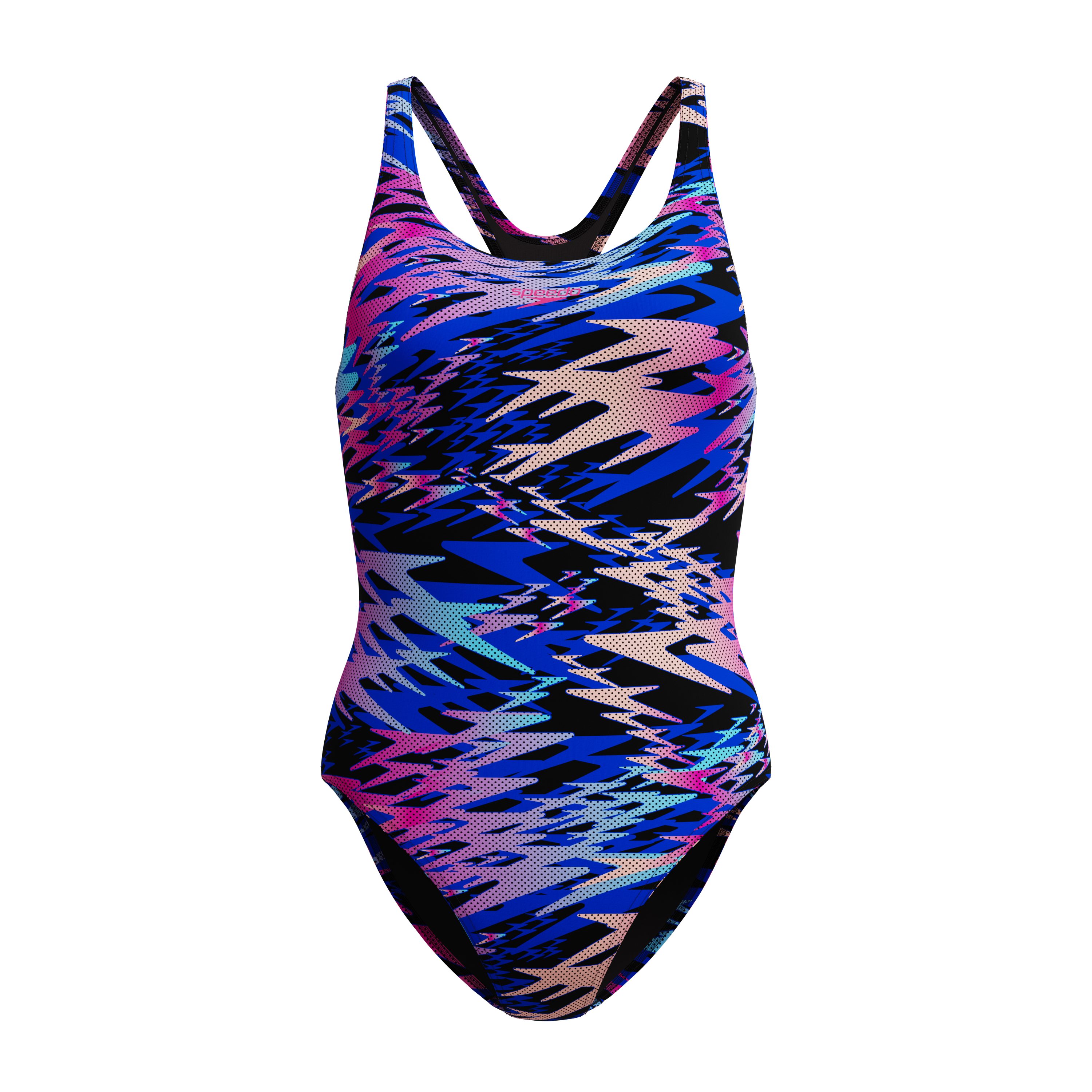 Speedo Badeanzug HYPERBOOM PRINT MEDALIST 1PC BLK/PNK