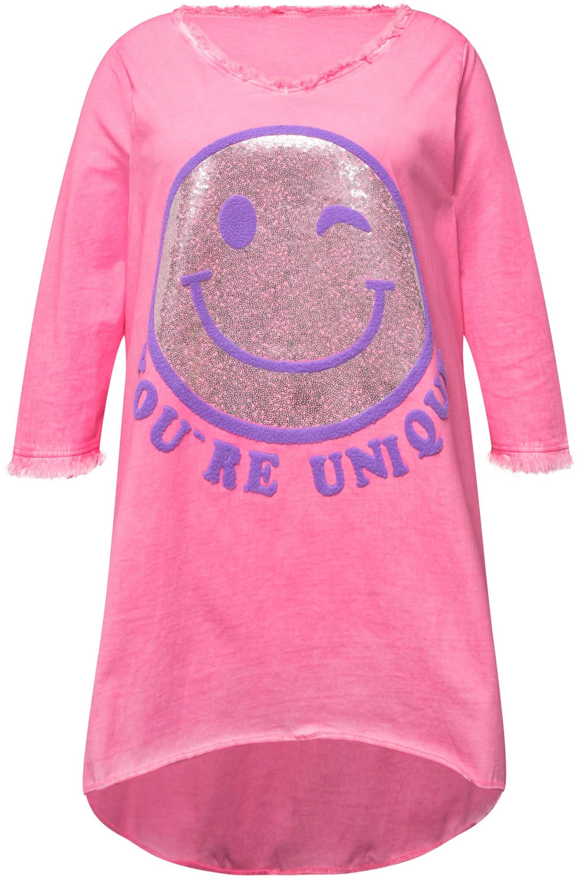 Angel of Style Longshirt Longshirt Smiley Rundhals Langarm gerundeter Saum günstig online kaufen