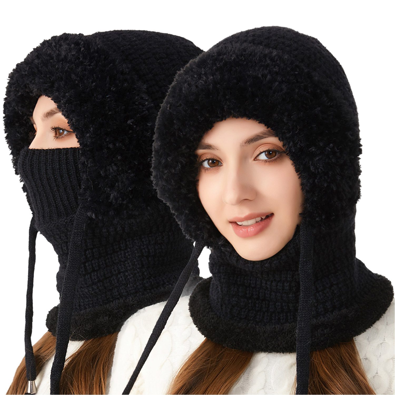 Refttenw Sturmhaube 3 in 1Winter Thermo Skimaske,Balaclava für Radfahren,Gesichtshaube