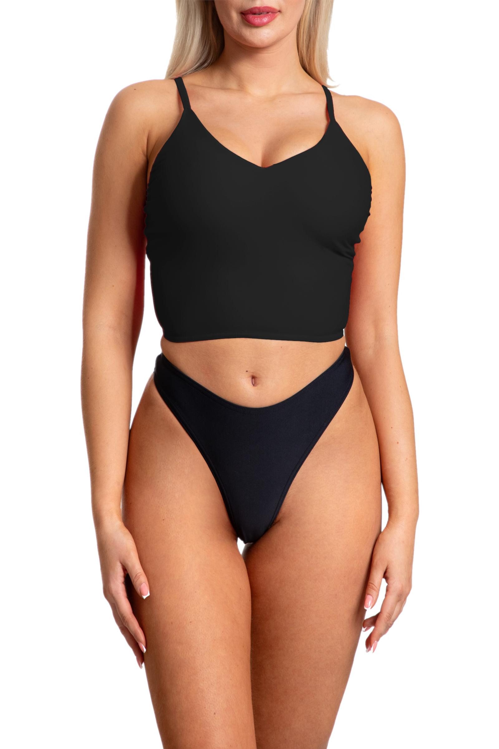 Aquarti Bikini-Hose Tanga Thong Bottom Hohe Taille – Bild 4 von 5