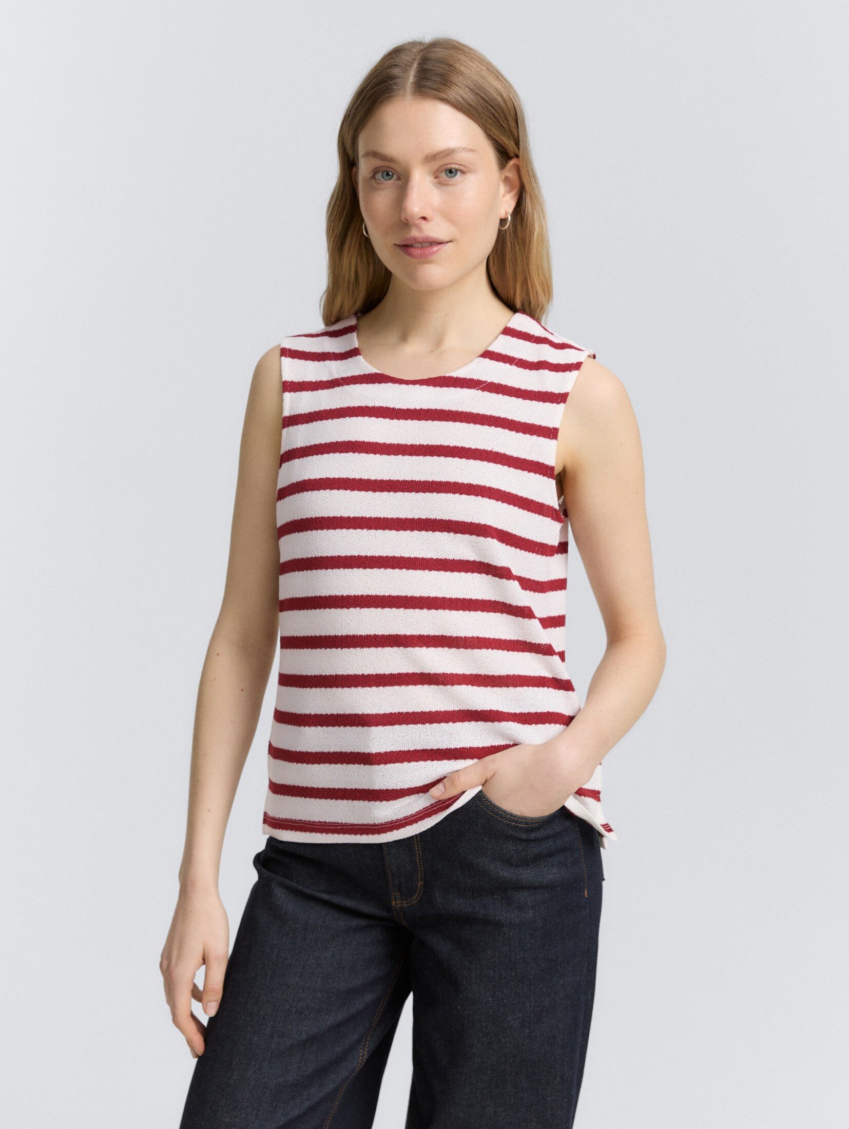 TOM TAILOR Trägertop T-Shirt Stricktop mit Rundhalsausschnitt