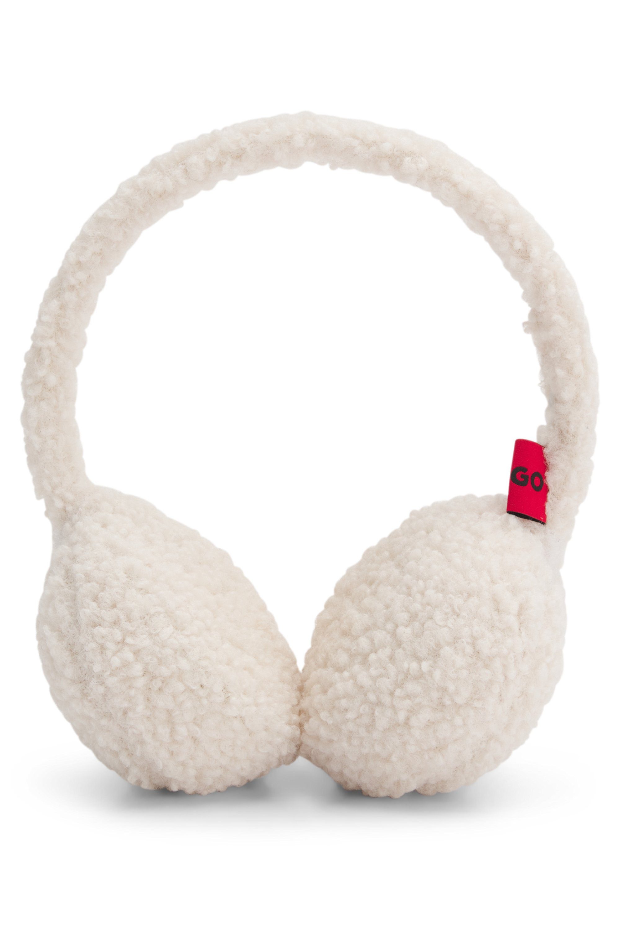 HUGO Ohrenwärmer Claudya mit tonaler Stickerei, Teddy