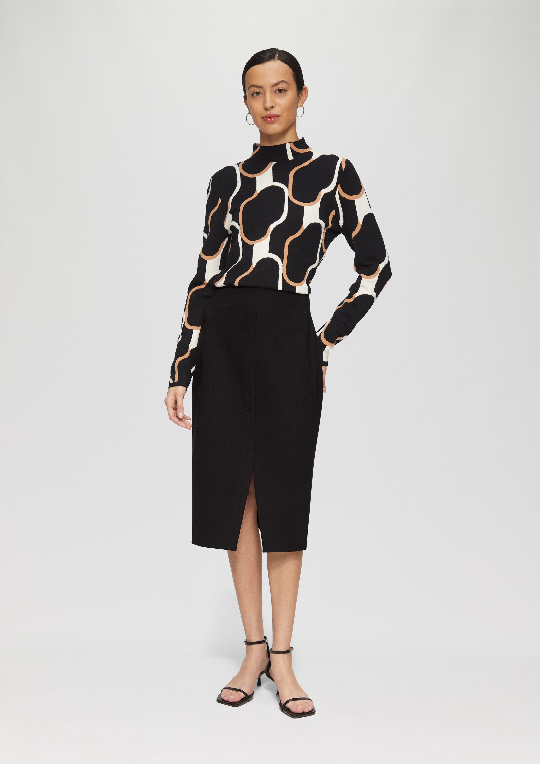 s.Oliver Midirock Rock Vorne geschlitzter Bleistiftrock aus Interlock günstig online kaufen