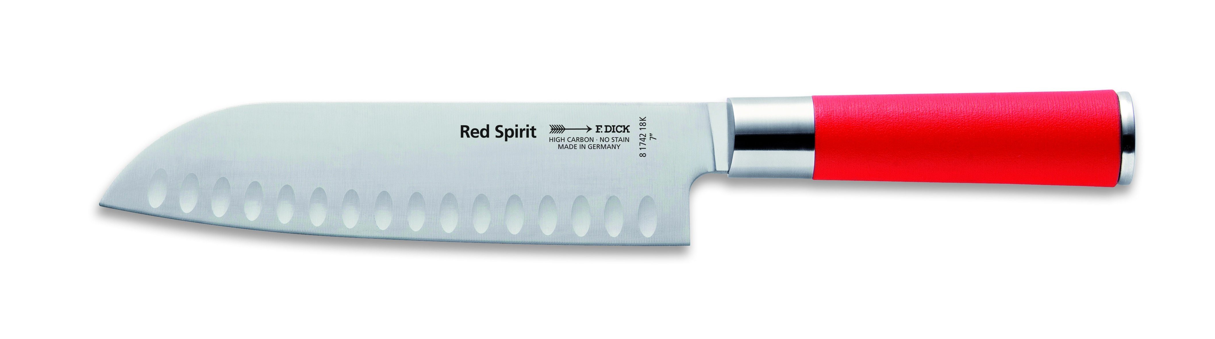 F. DICK Santokumesser Santoku Messer Klinge 18cm Kullen Serie Red Spirit 8174218K