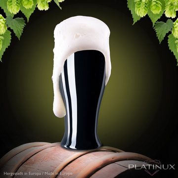 PLATINUX Bierglas Schwarze Biergläser, Glas, 400ml (max. 550ml) Bierseidel aus Glas Weizengläser hohes Bierglas