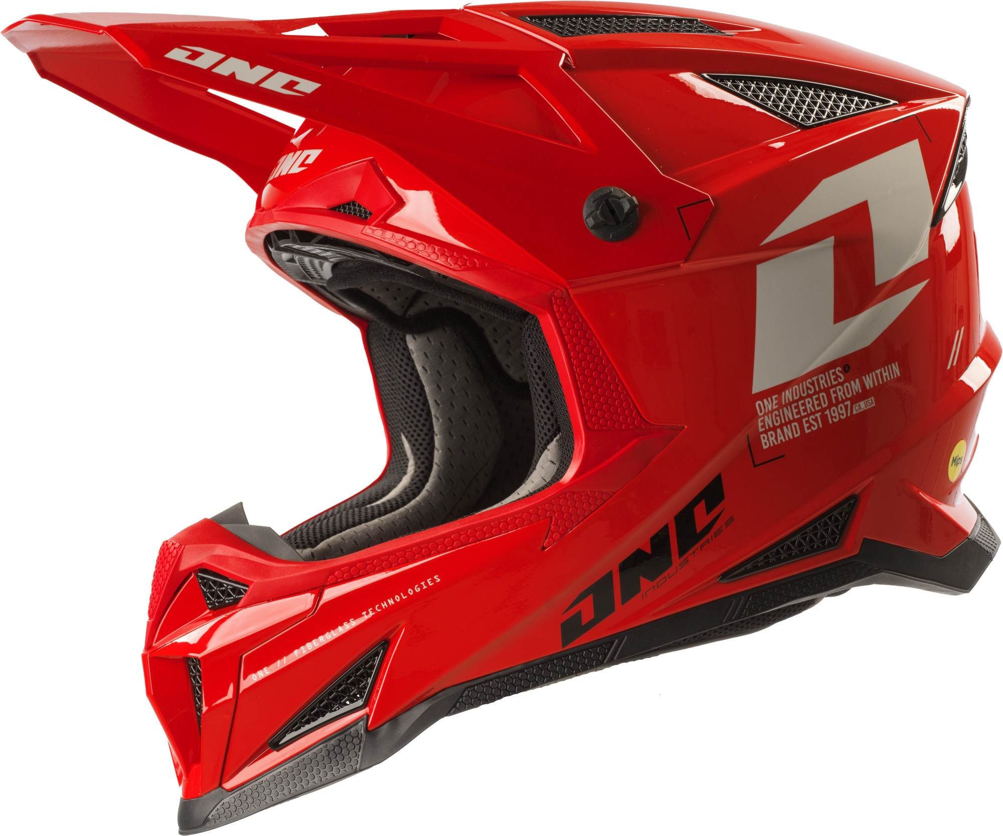 One Industries Motocrosshelm X-297 Focus Motocross Helm, vorbereitet für Kommunikationssystem,Notfallsystem-Polsterung (EQ