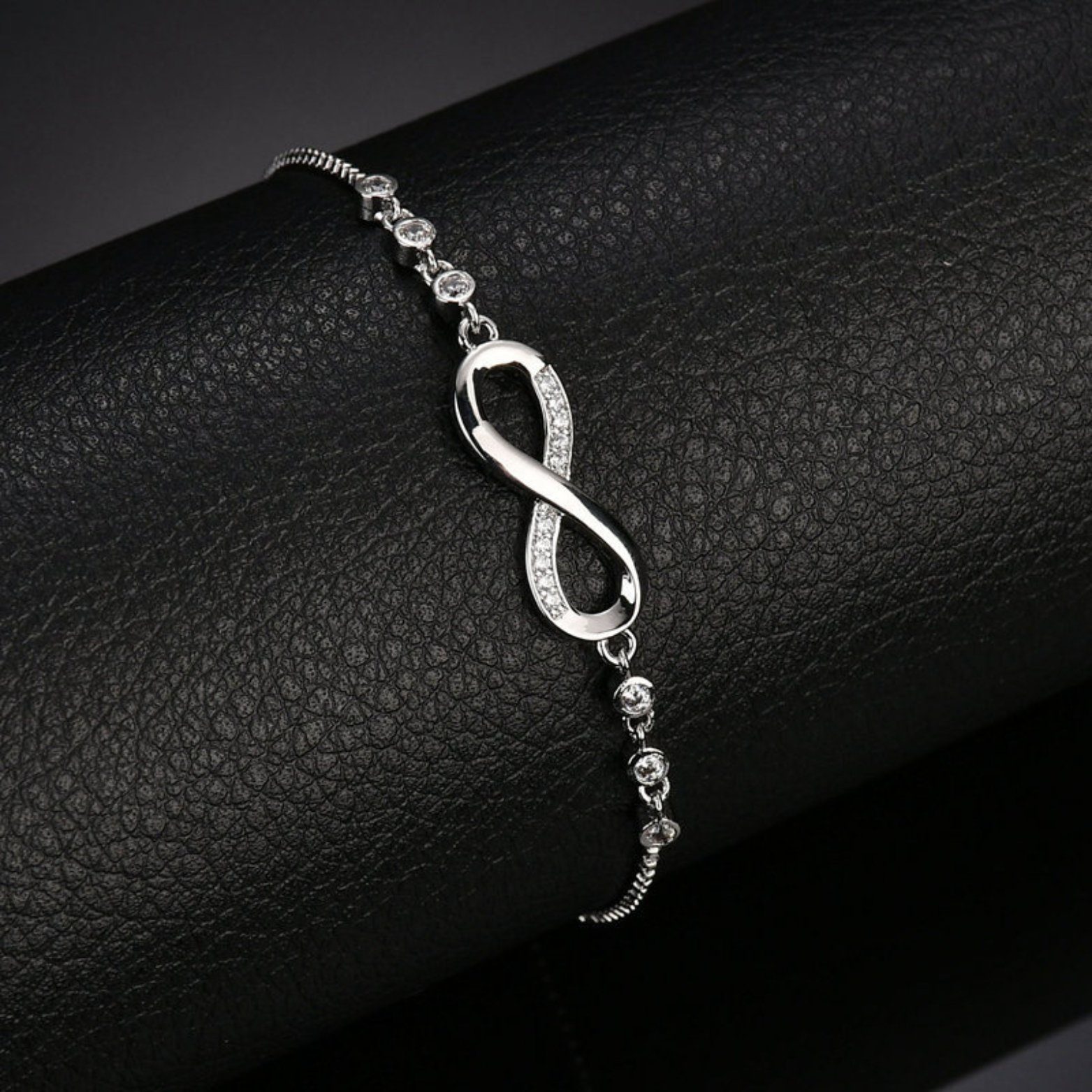 4. Bild von Binego Silberarmband Armband Infinity Damen Frauen Diamanten Unendlich Liebe Ewigkeit