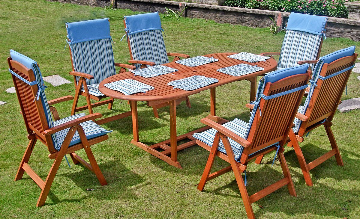 Garden Pleasure Gartenmöbelset »STOCKHOLM«, (7tlg), mit ausziehbarem