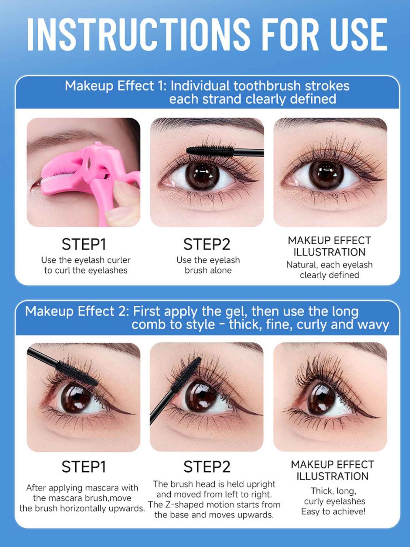 DEBAIJIA Mascara 3D Lift &Curl Mascara Voller-Wimpern-Mascara Long-lasting