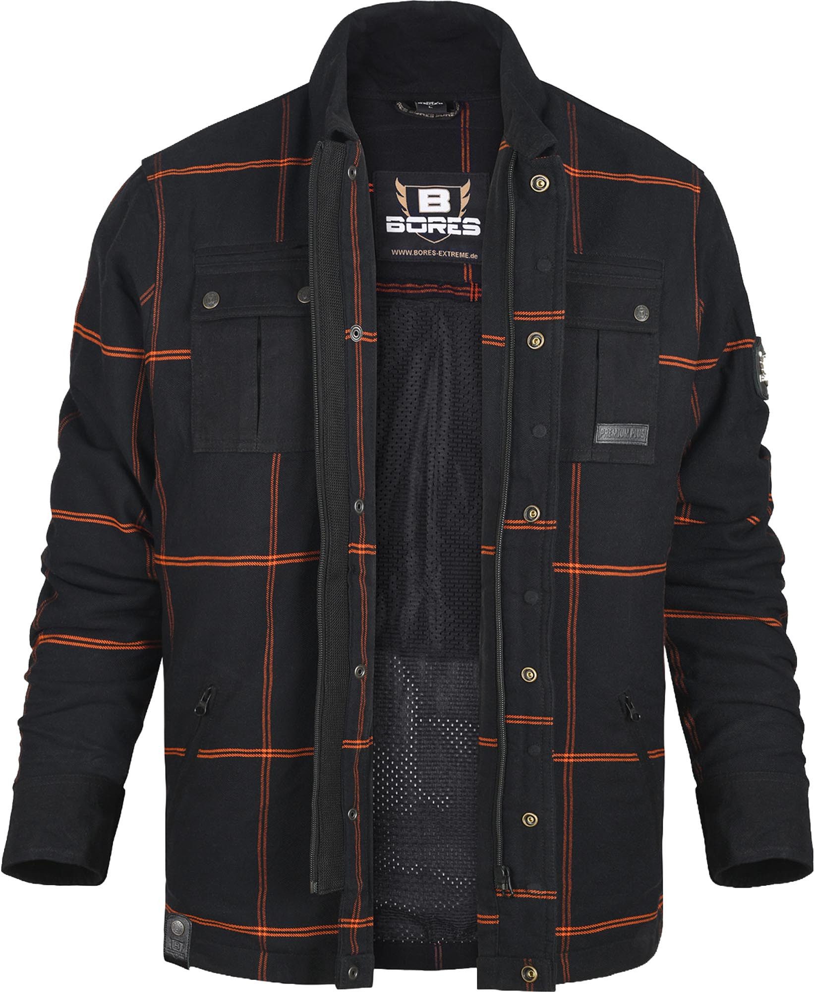 Bores Motorradjacke Lumberjack Premium Plus Bortexx Motorradhemd B wasserabweisend