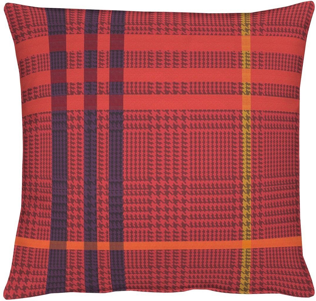 Kissenhülle Tartan, Dekokissen rot mit APELT 1 Stück Füllung,